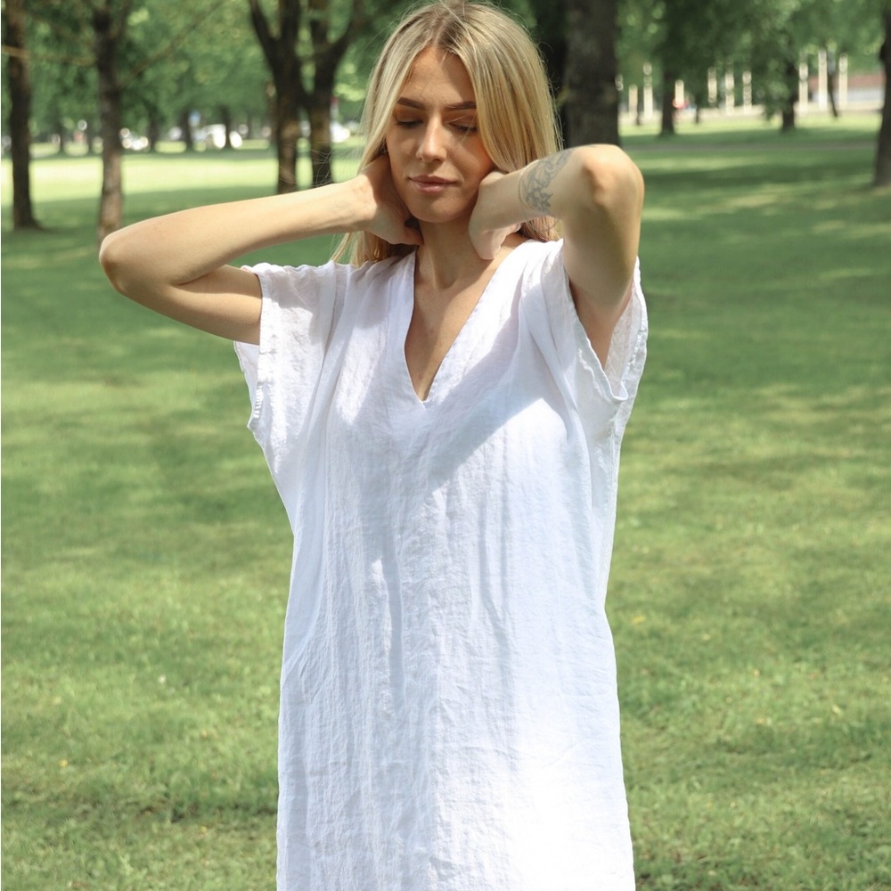 ZARA NWT LINEN BLEND TUNIC DRESS ZW COLLECTION - Picture 2 of 10